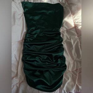 Elegant Green Satin Dress